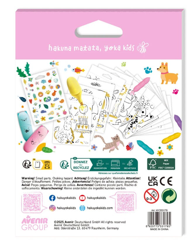 חוברת צביעה קטנה עם מדבקות - חיות מחמד AVENIR Haku Yoka - דוארט | DoArt