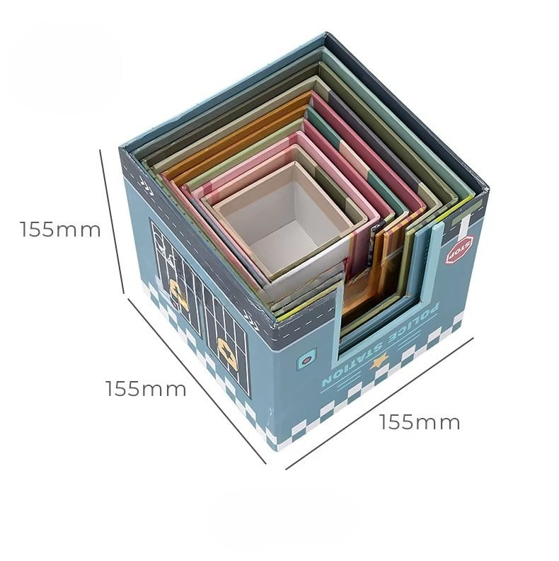 מגדל קוביות עם דמויות עץ Shin Shin