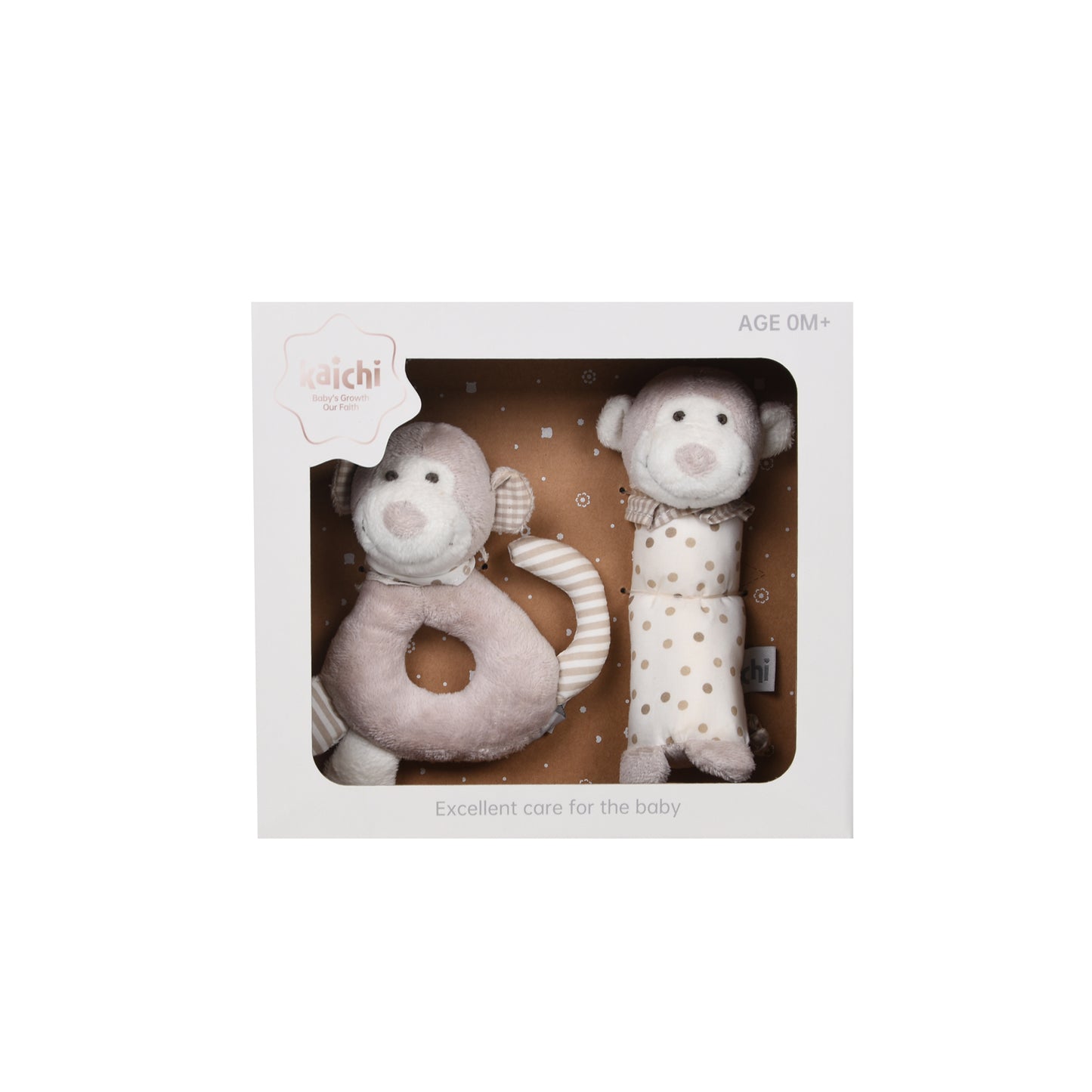 מארז 2 בובות רעשן רכות – קופים KAICHI