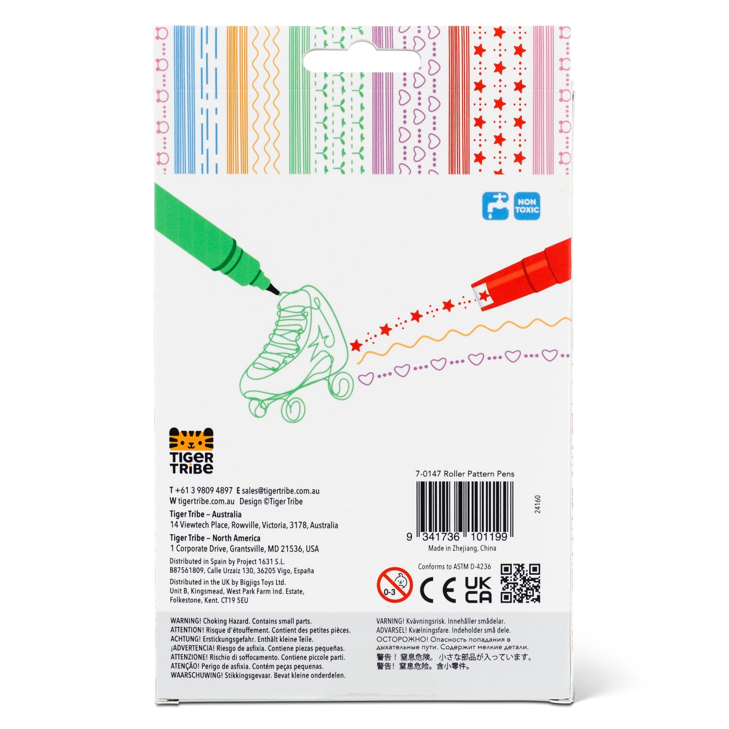 סט עטים עם חותמות רולר Tiger Tribe - דוארט | DoArt