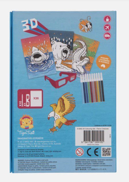 סט צביעה 3D - חיות Tiger Tribe - דוארט | DoArt