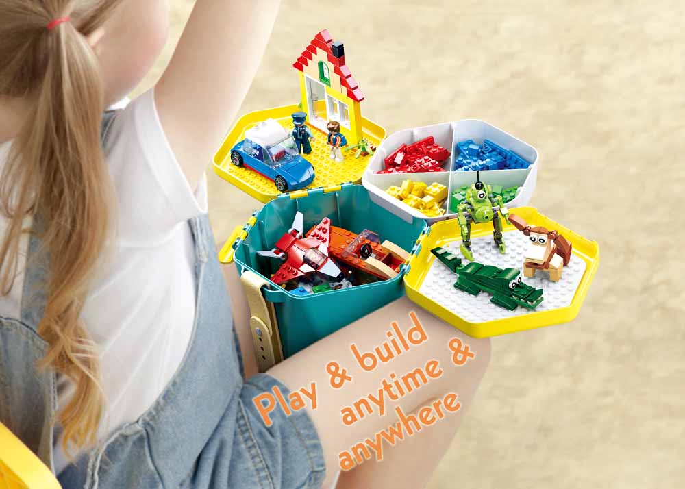 אבני בנייה דלי חלקים טורקיז Sluban - דוארט | DoArt