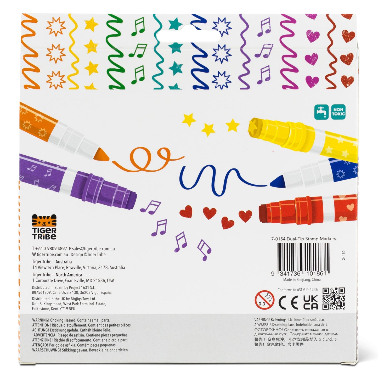 טושים דו-צדדיים עם חותמות Tiger Tribe - דוארט | DoArt