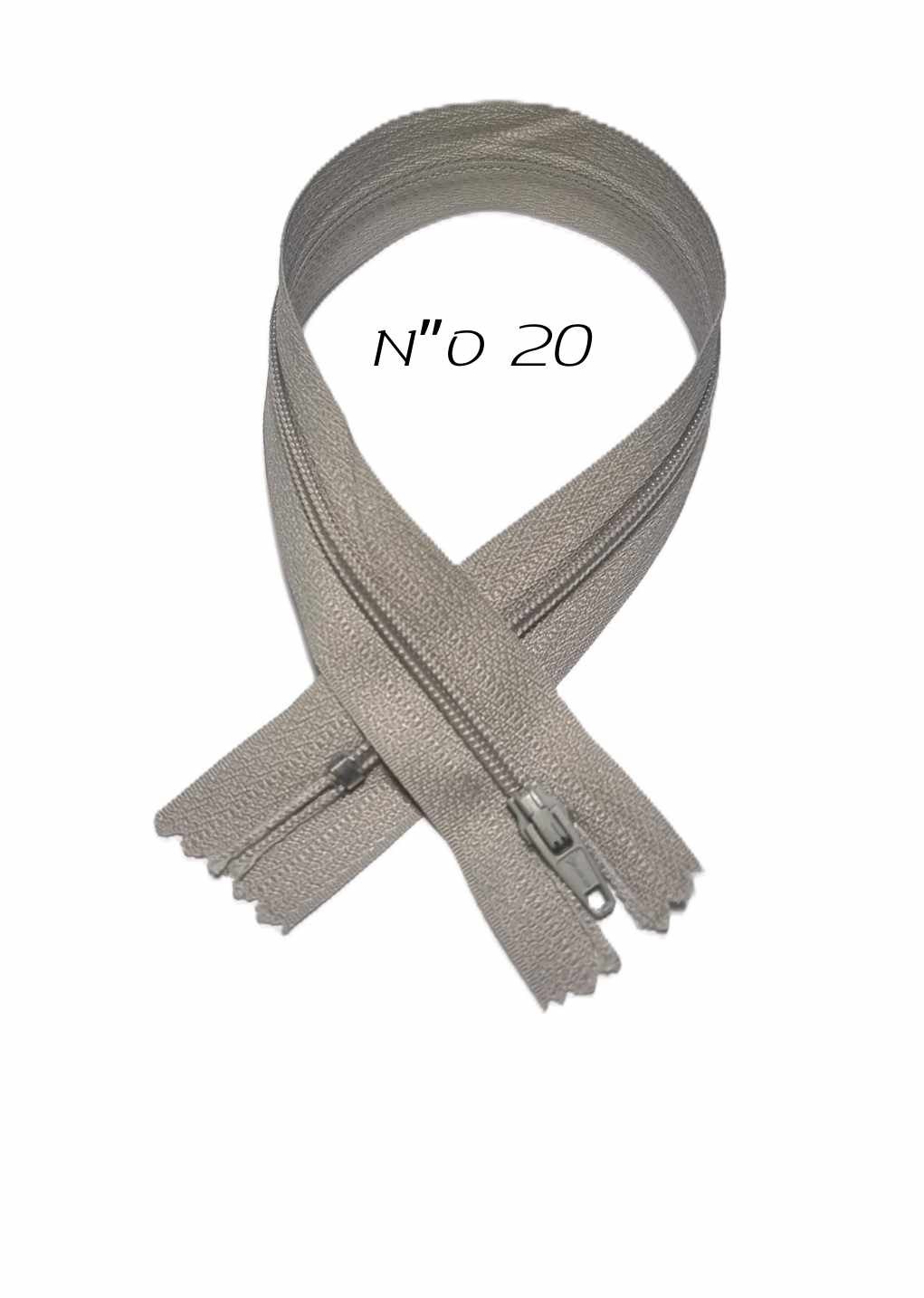 רוכסן רגיל אפור בהיר - 20 ס"מ - דוארט | DoArt