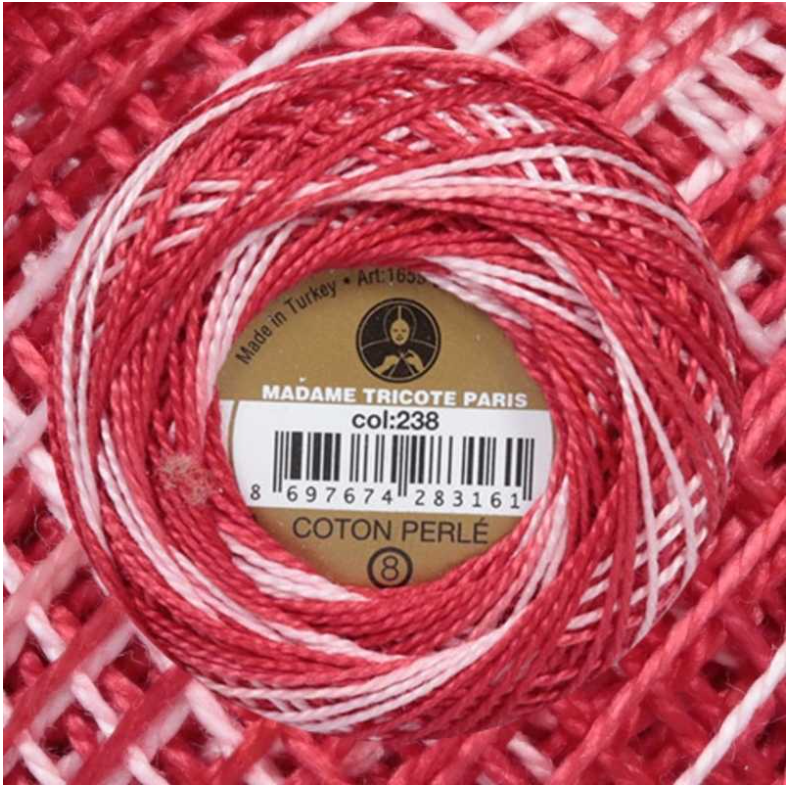 חוט ריקמה - אדום מתחלף 238 - דוארט | DoArt