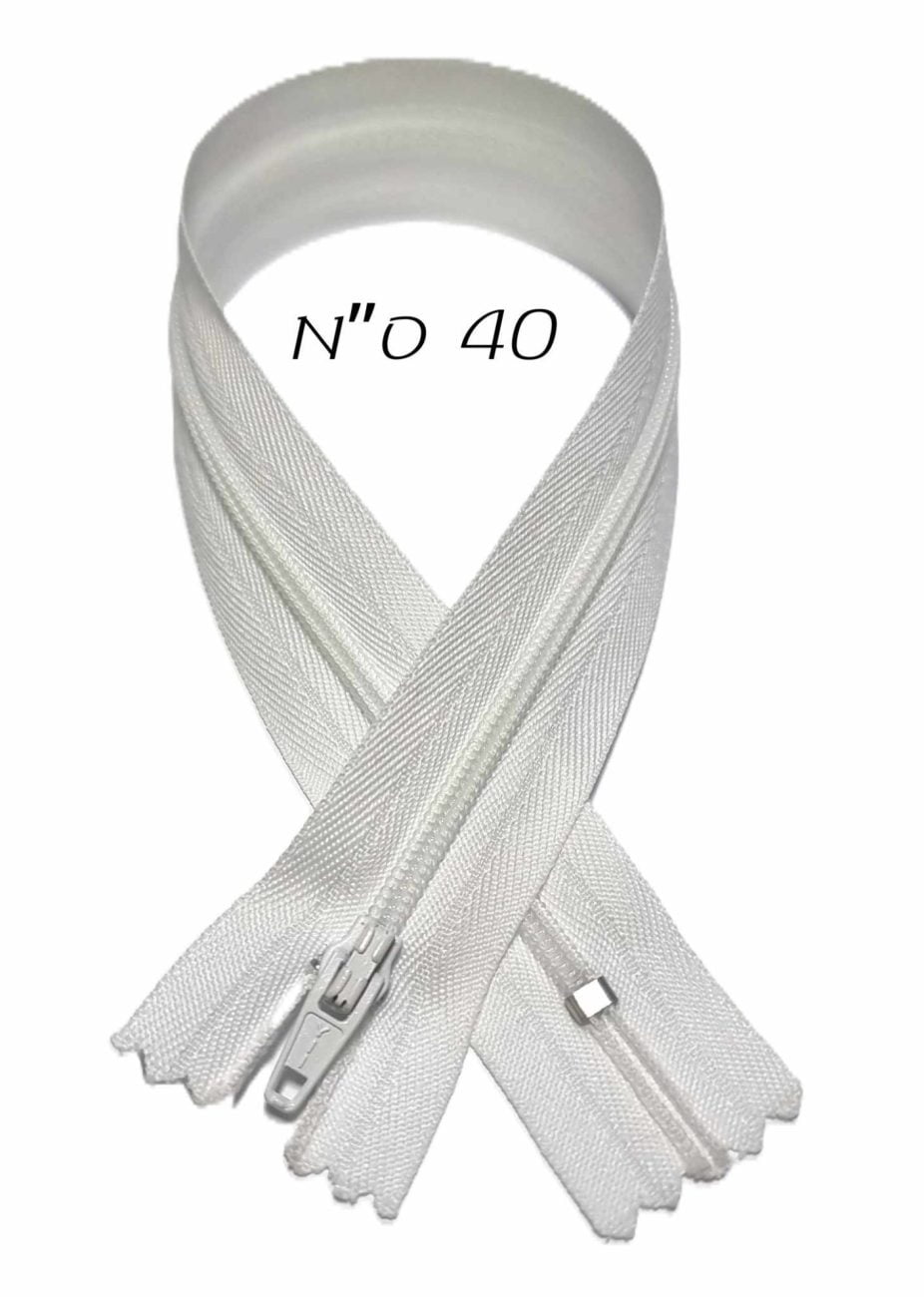 רוכסן רגיל לבן - 40 ס"מ - דוארט | DoArt