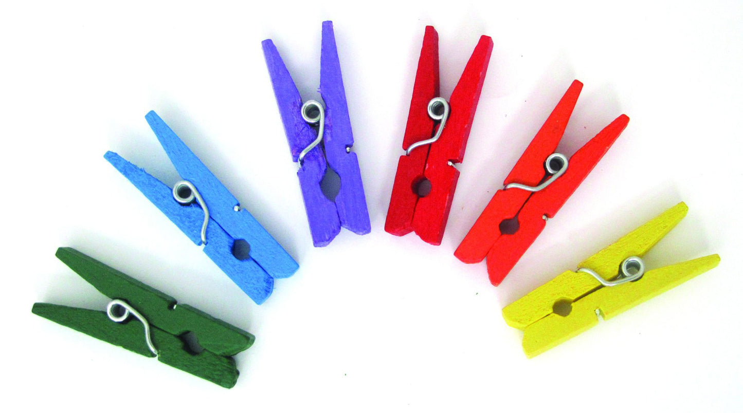 אטב עץ מיני צבעוני - דוארט | DoArt