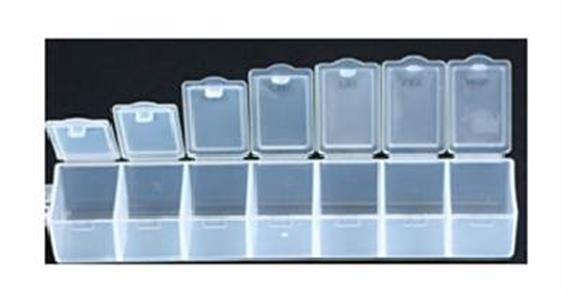 קופסת פלסטיק מלבנית 7 תאים 5X23X2.5 - דוארט | DoArt