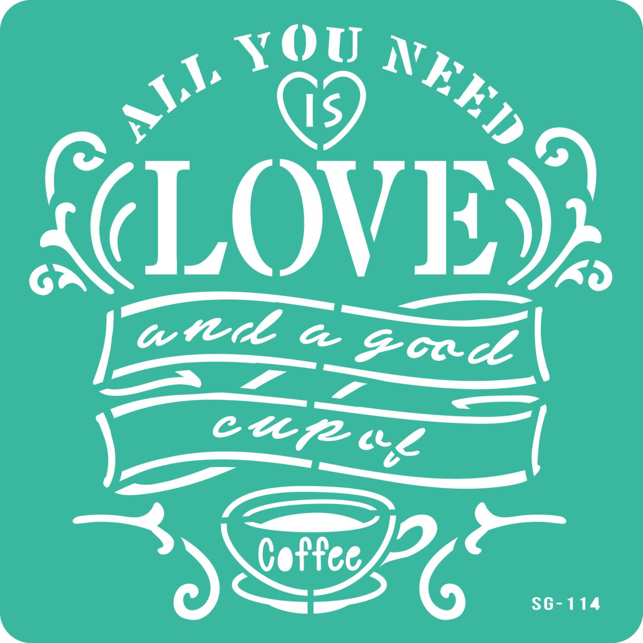 סטנסיל דביק השראה - ALL YOU NEED IS LOVE - דוארט | DoArt