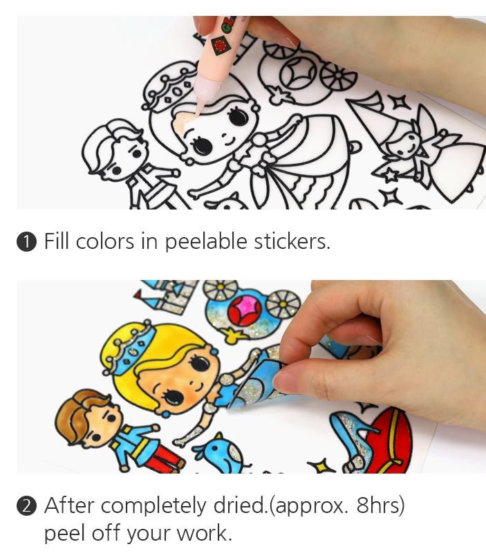 קיט צבעי חלון לוכדי שמש ומדבקות - סיפורי נסיכות Amos Glass Deco - דוארט | DoArt