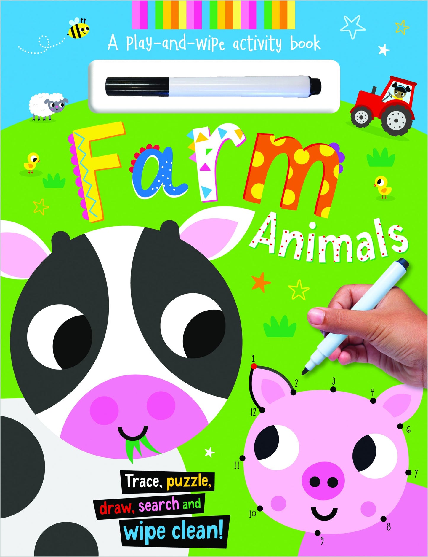 חוברת פעילות עם טוש מחיק - חיות חווה Make Believe Ideas - דוארט | DoArt