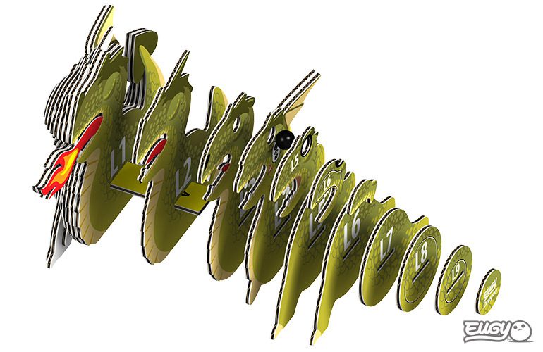 ערכת יוגי הרכבה 3D - דרקון 024 - דוארט | DoArt