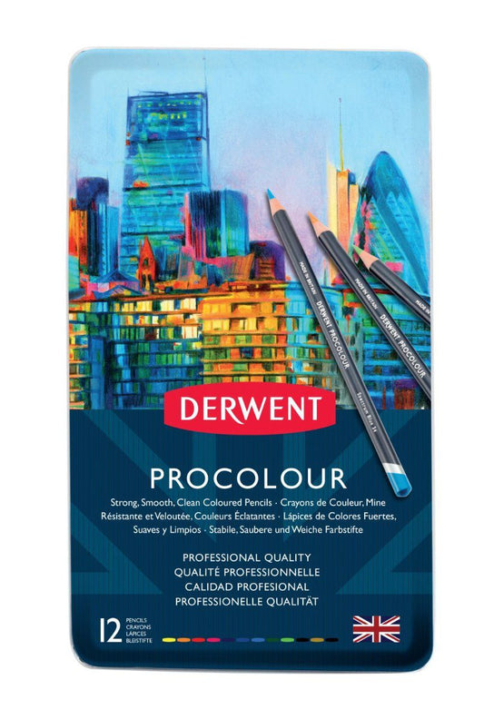 עפרונות פרוקולור סט 12 צבעים DERWENT PROCOLOUR