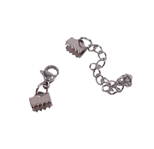 סט סגירה לתכשיט תנין 5 מ"מ Stainless Steel