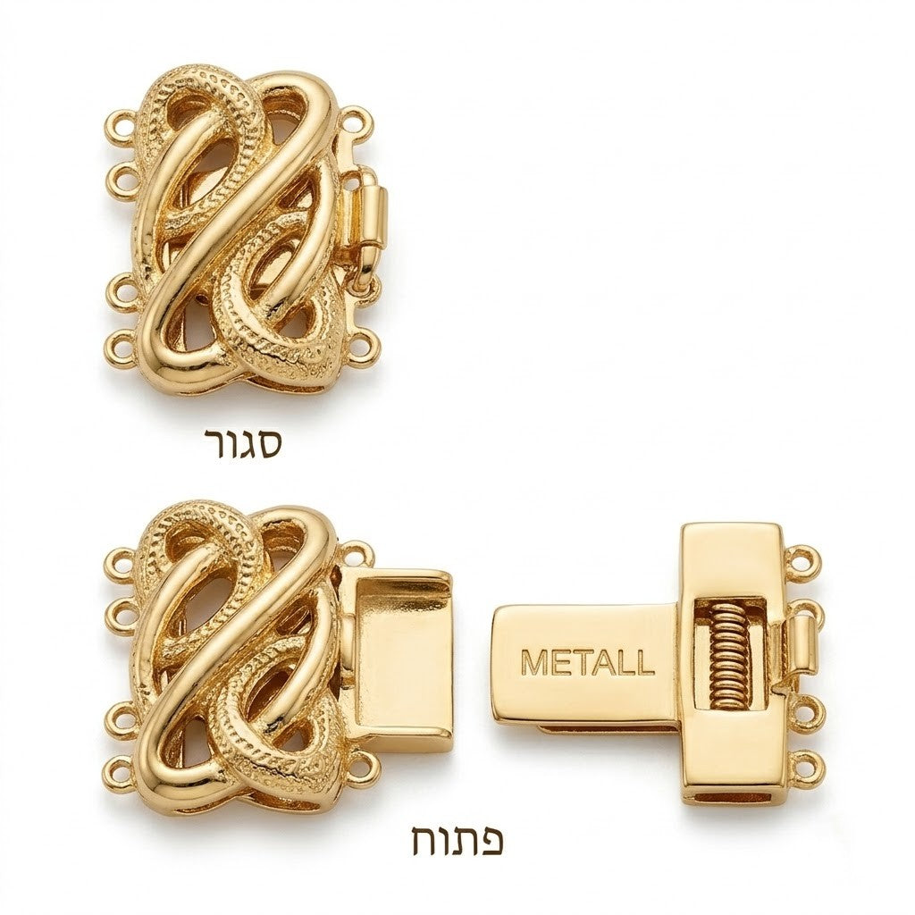 סוגר קופסא פיליגרן 5 שורות מוזהב - דוארט | DoArt