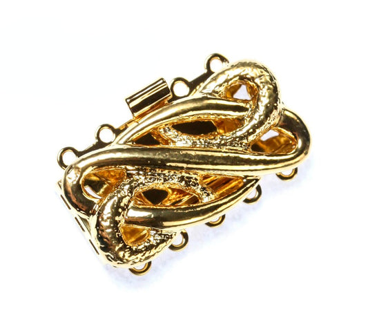 סוגר קופסא פיליגרן 5 שורות מוזהב