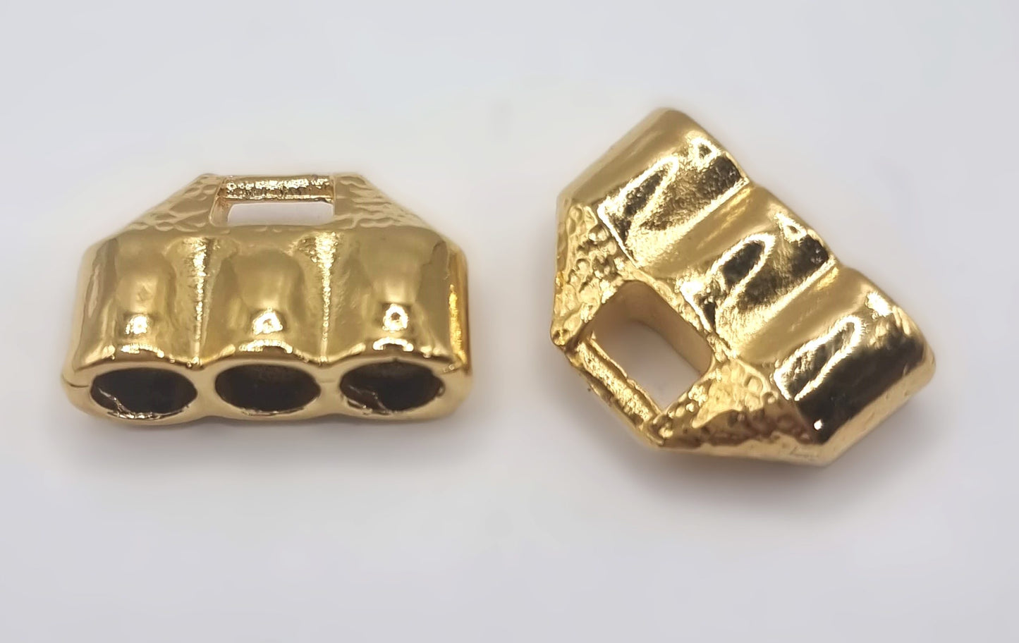 סופית יצוקה להדבקת 3 שרוכים ציפוי Gold Plated