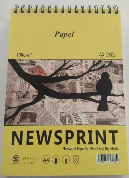 בלוק ציור נייר עיתון PAPEL NEWSPRINT A4