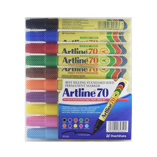 סט 10 טושים - ראש עגול ARTLINE 70