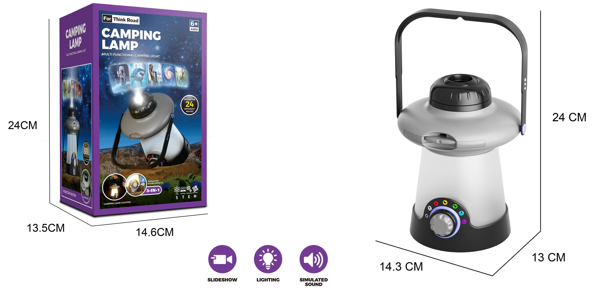 פנס טבע מקרין תמונות ומשמיע צלילי טבע - For Think Road - דוארט | DoArt