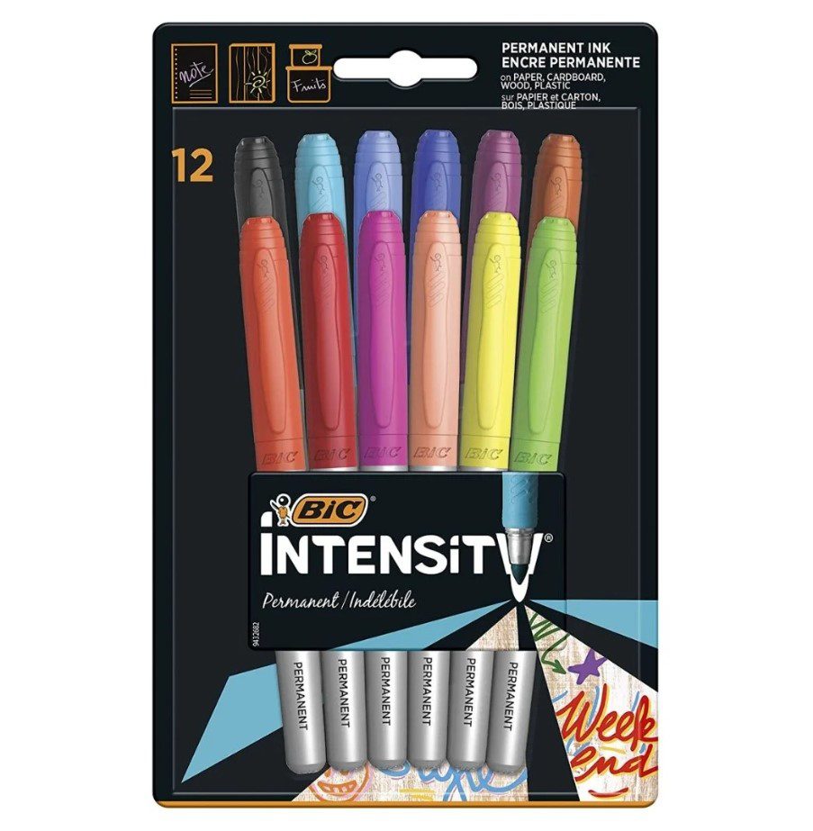 סט 12 טושים פרמננטים BIC INTENSIY