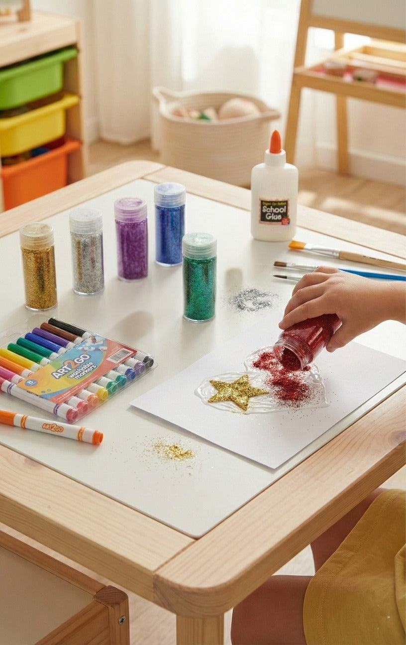 אבקת נצנצים 6 צבעים - מטאלים ART2GO - דוארט | DoArt