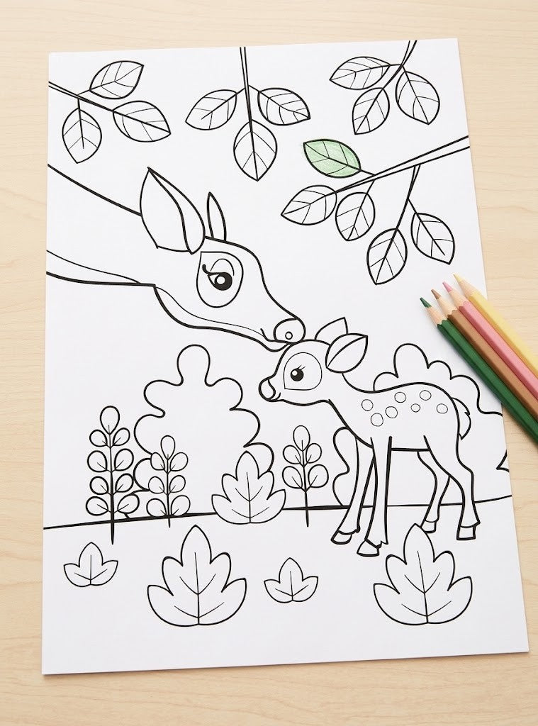 חוברת צביעה לילדים - חיות בר וגורים Avenue Mandarine - דוארט | DoArt