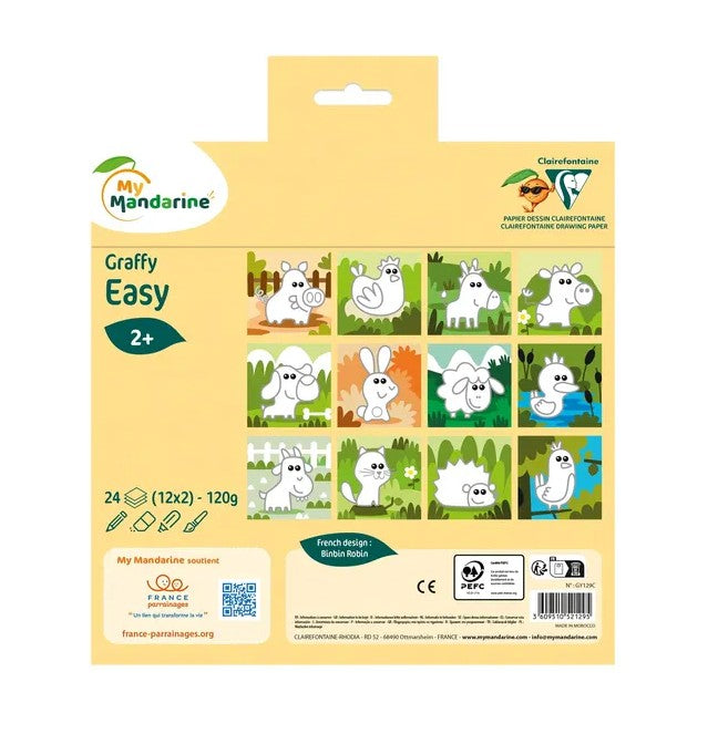 חוברת צביעה לילדים - חיות חווה Avenue Mandarine - דוארט | DoArt