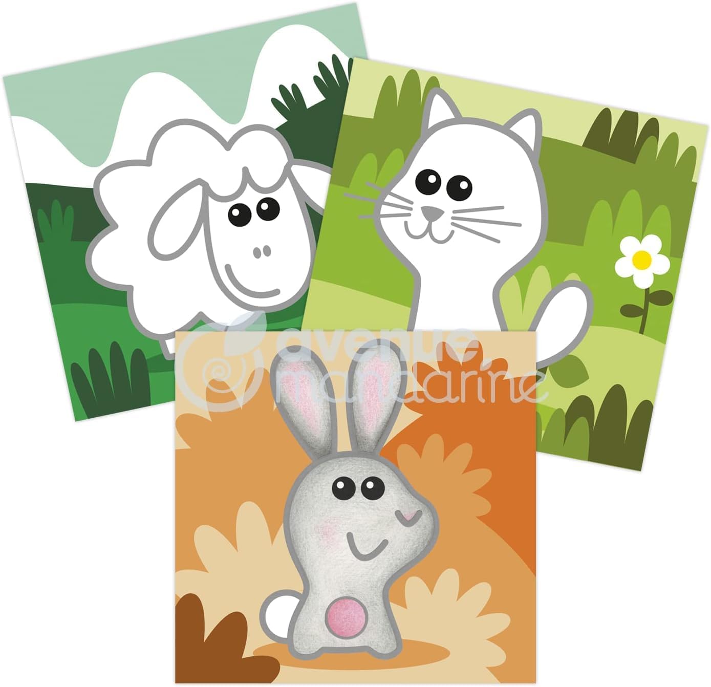 חוברת צביעה לילדים - חיות חווה Avenue Mandarine - דוארט | DoArt