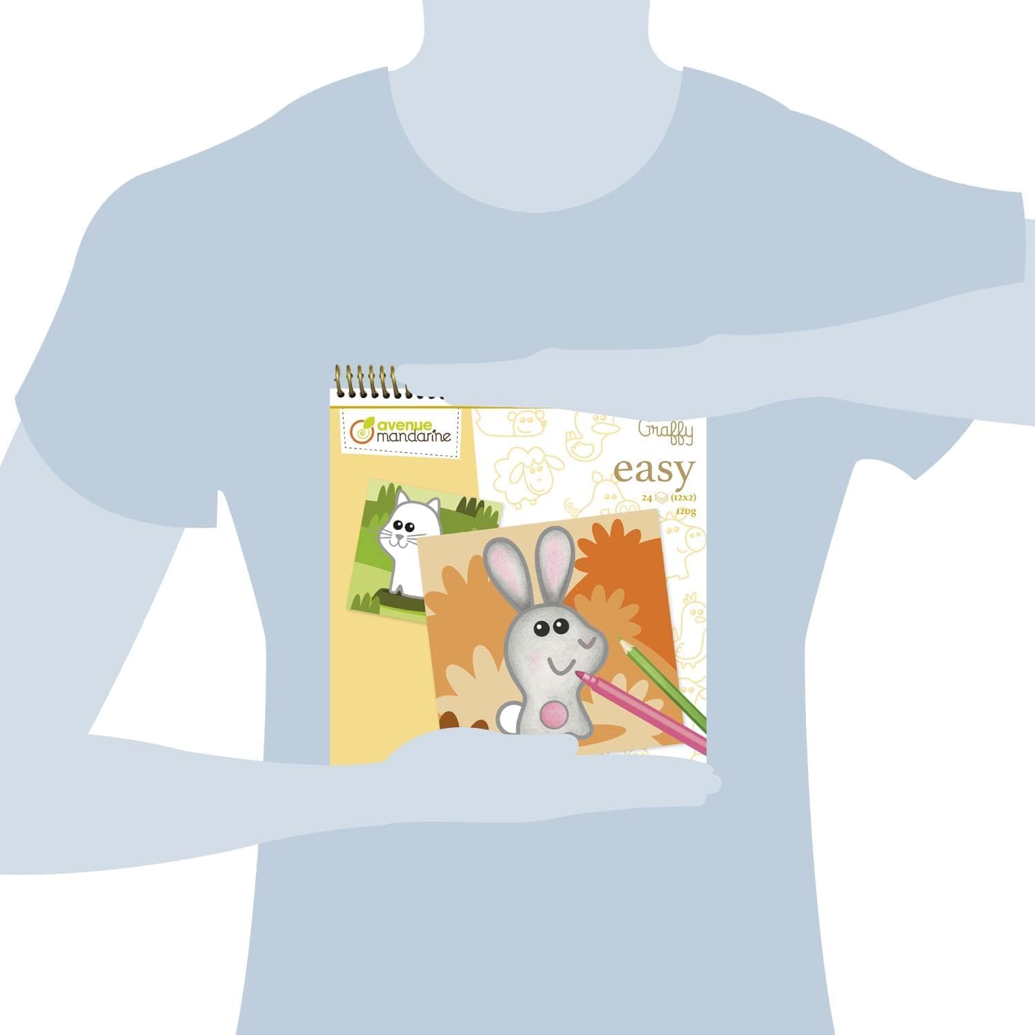 חוברת צביעה לילדים - חיות חווה Avenue Mandarine - דוארט | DoArt