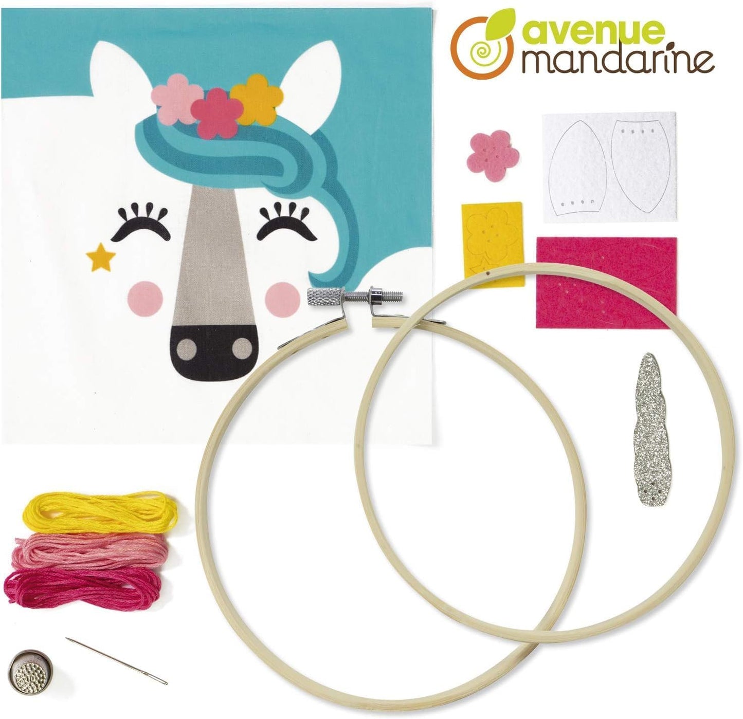 ערכת ריקמה בחישוק - חד קרן Avenue Mandarine - דוארט | DoArt