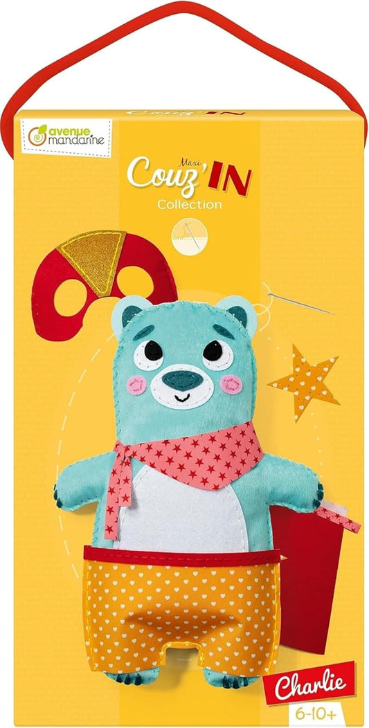 ערכת תפירה בובת פרווה - צ'ארלי הדוב Avenue Mandarine - דוארט | DoArt