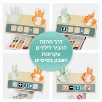 משחק חשבון מונטסורי עם אצבעות  - Topbright