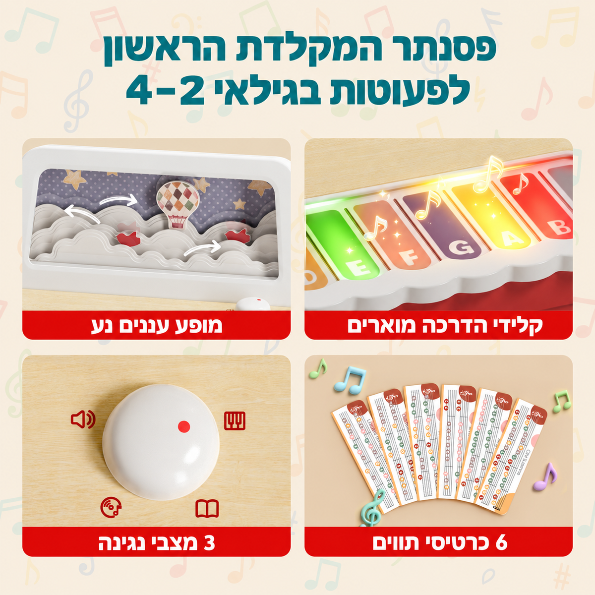 פסנתר אינטראקטיבי לקטנטנים - Topbright