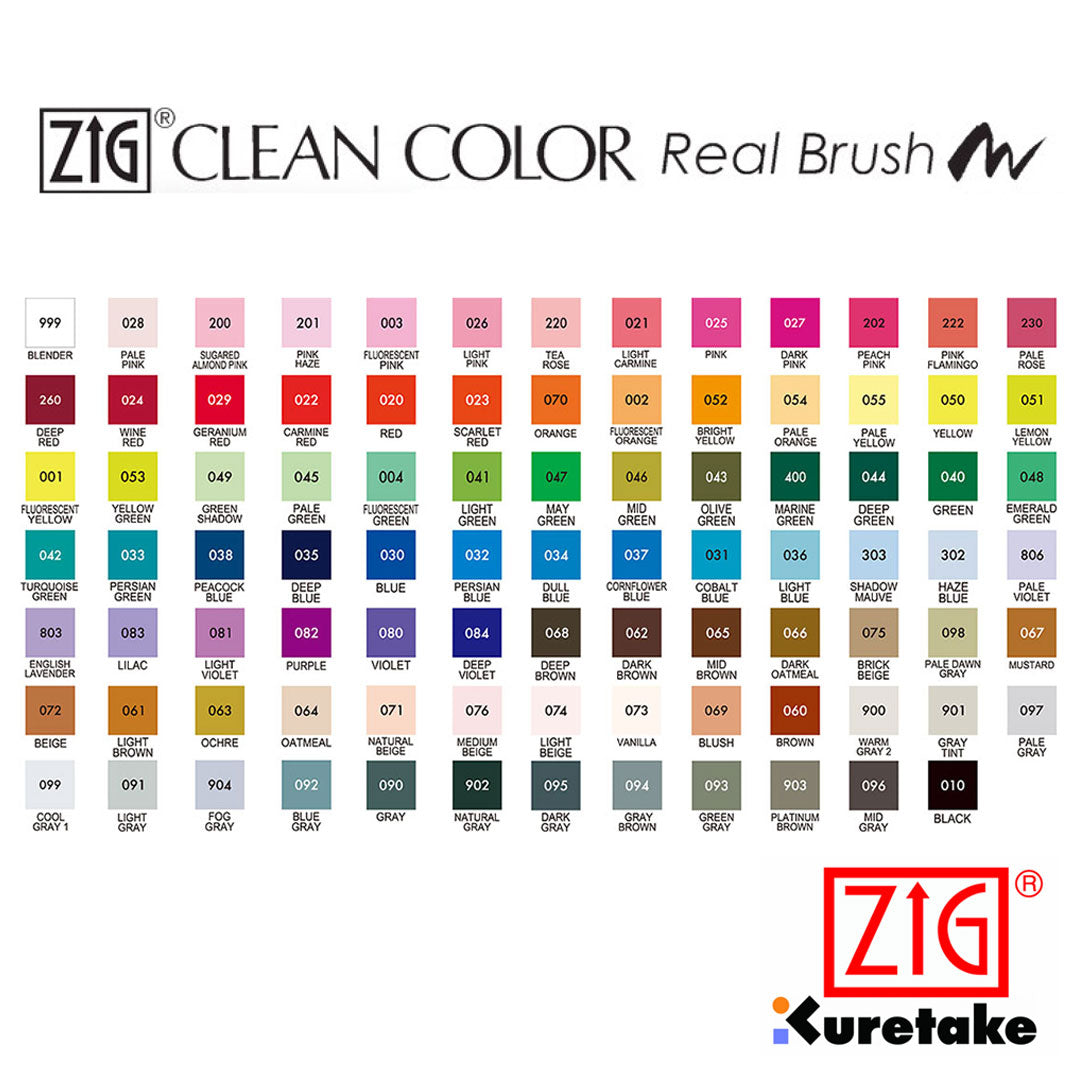 ZIG CLEAN COLOR טוש מכחול - סט 90