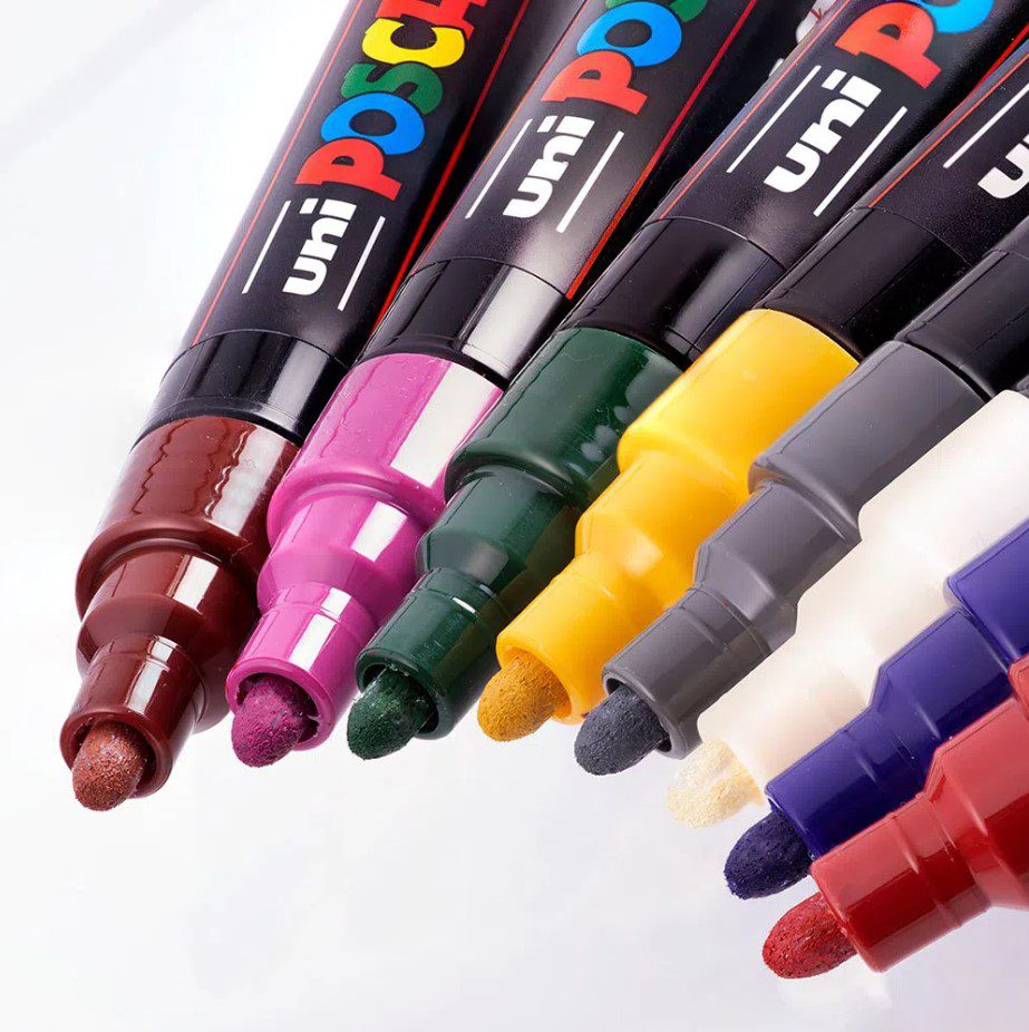 סט 8 טושי פוסקה צבעים כהים - POSCA 5M