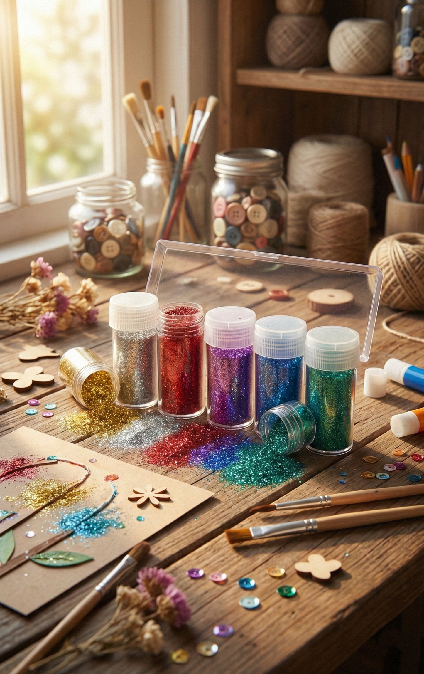 אבקת נצנצים 6 צבעים - מטאלים ART2GO - דוארט | DoArt