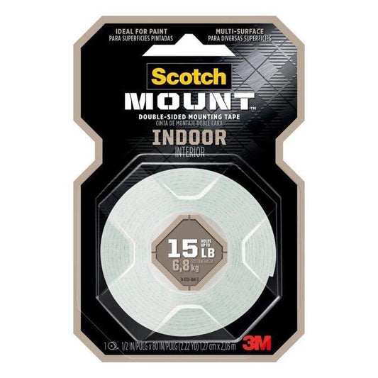 דבק דו צדדי ספוגי לבן INDOOR צר SCOTCH 3M