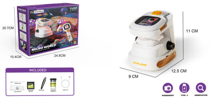 מיקרוסקופ אלקטרוני נייד 2 ב-1 עם מסך - For Think Road - דוארט | DoArt