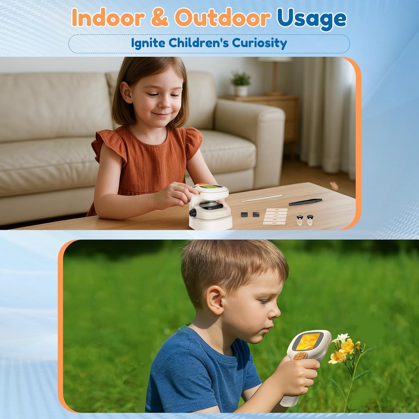 מיקרוסקופ אלקטרוני נייד 2 ב-1 עם מסך - For Think Road - דוארט | DoArt