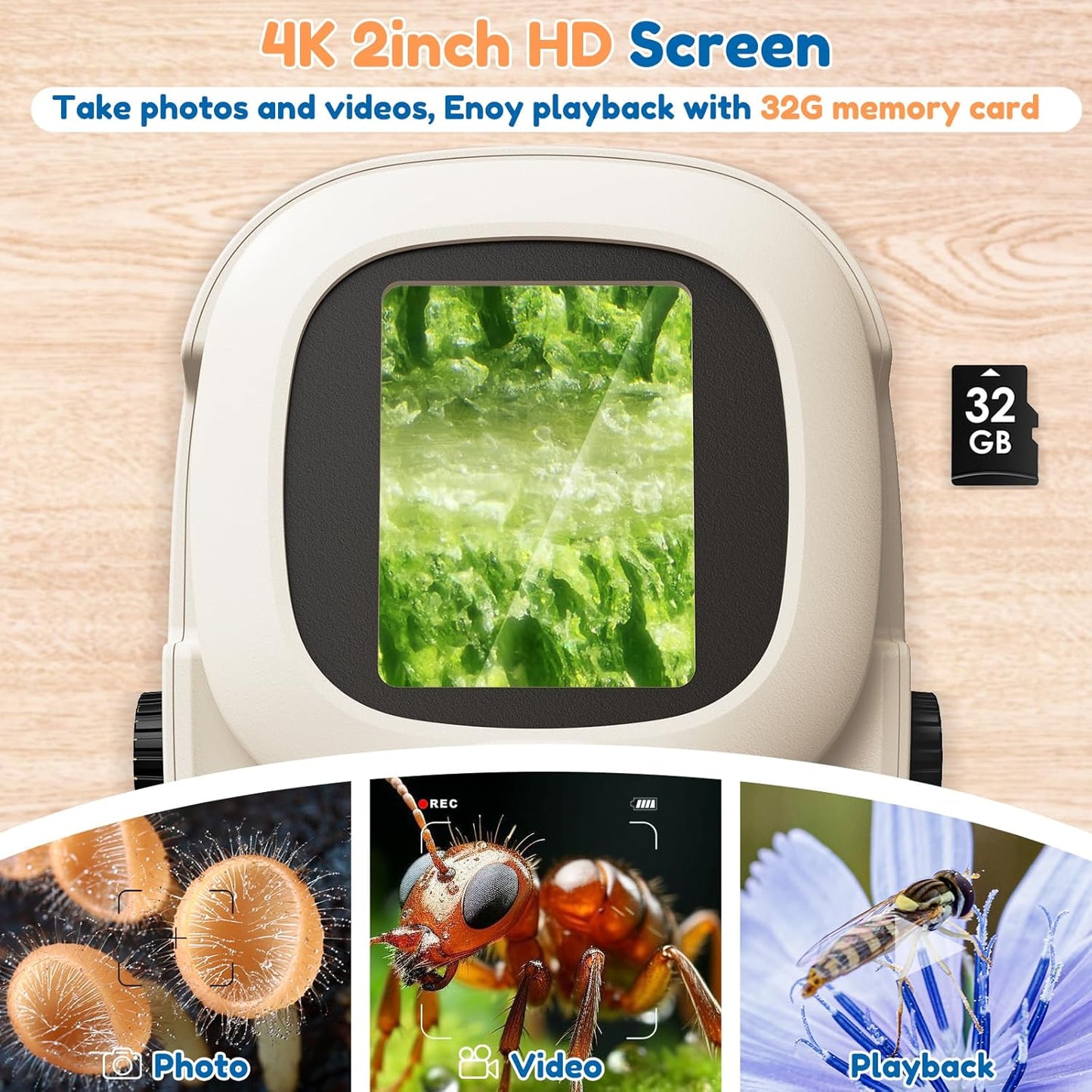 מיקרוסקופ אלקטרוני נייד 2 ב-1 עם מסך - For Think Road - דוארט | DoArt