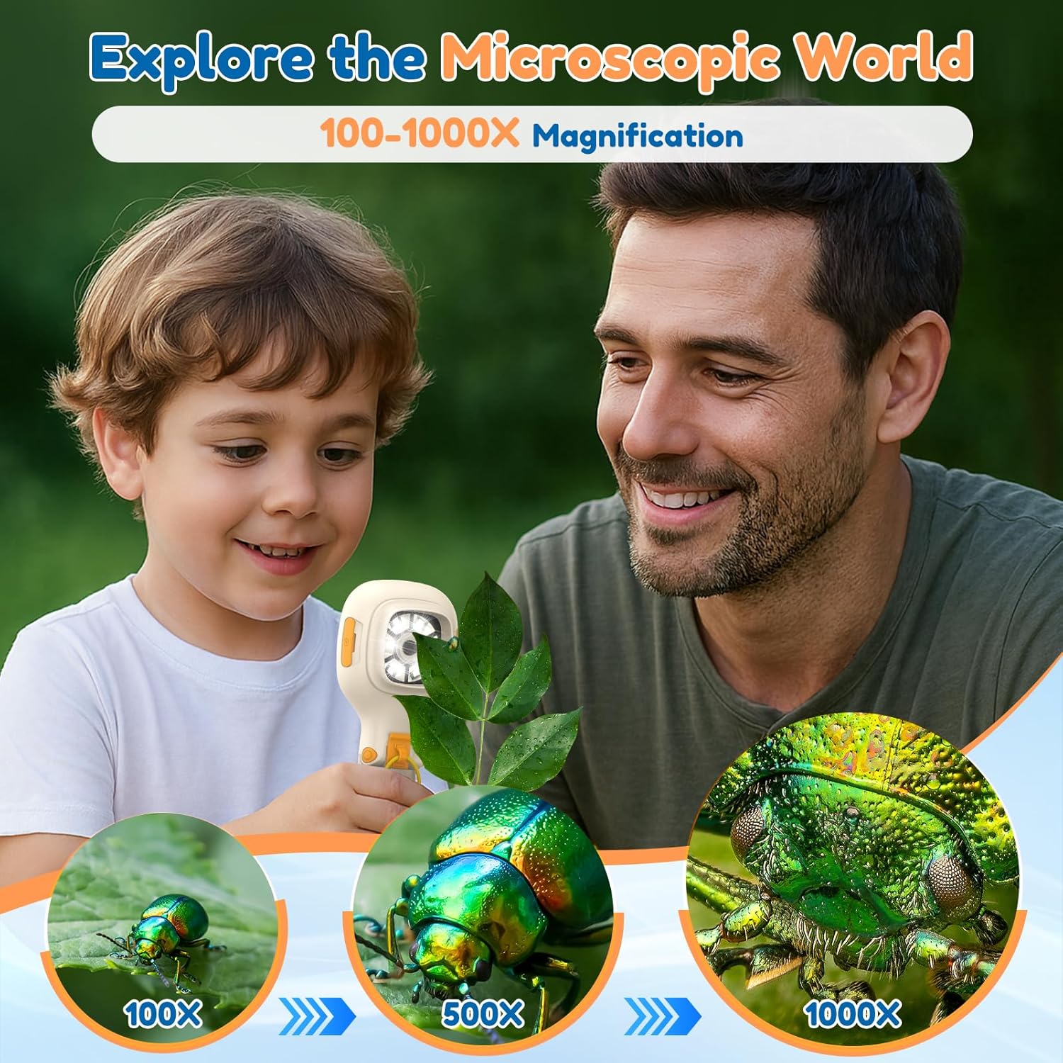 מיקרוסקופ אלקטרוני נייד 2 ב-1 עם מסך - For Think Road - דוארט | DoArt