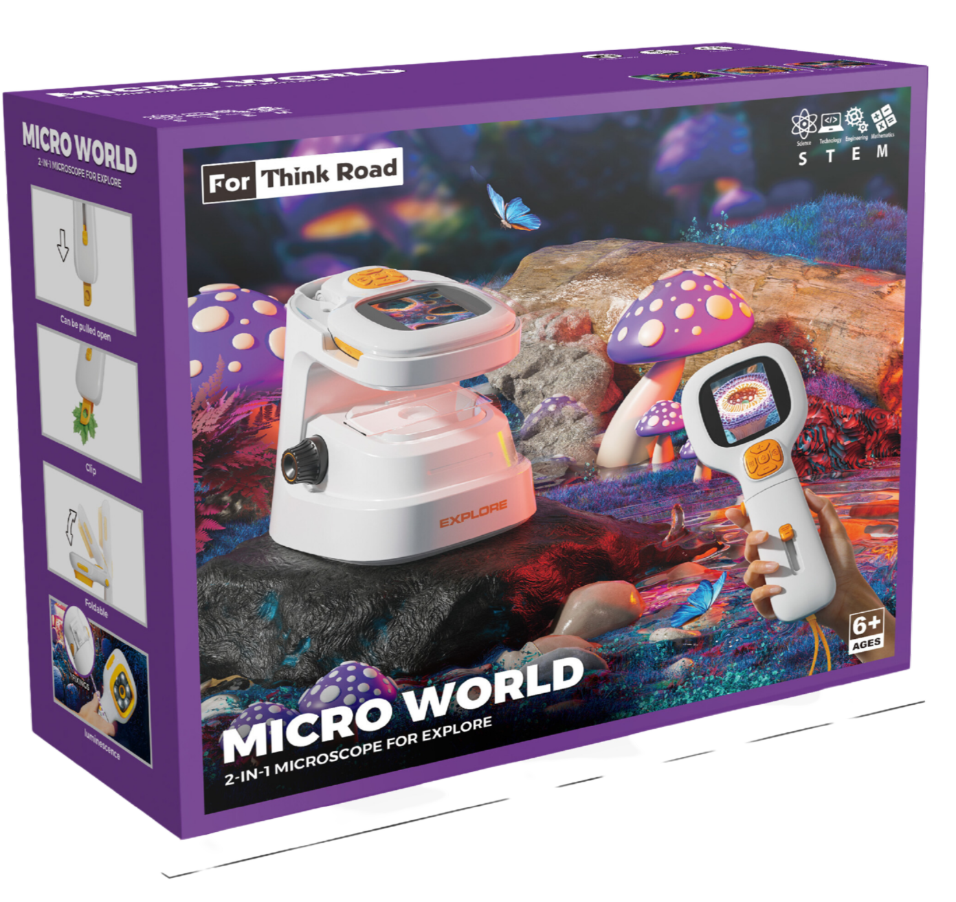 מיקרוסקופ אלקטרוני נייד 2 ב-1 עם מסך - For Think Road - דוארט | DoArt