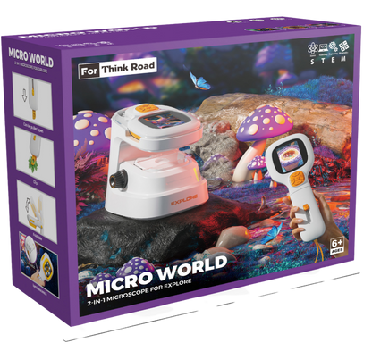 מיקרוסקופ אלקטרוני נייד 2 ב-1 עם מסך - For Think Road - דוארט | DoArt