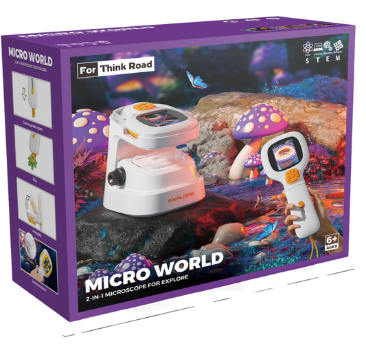 מיקרוסקופ אלקטרוני נייד 2 ב-1 עם מסך - For Think Road - דוארט | DoArt