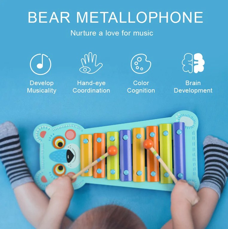 מטאלופון - קסילופון דובי מעץ Mideer