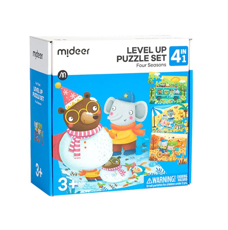 מארז פאזלים 4 ב-1: LEVEL UP עונות השנה MIDEER