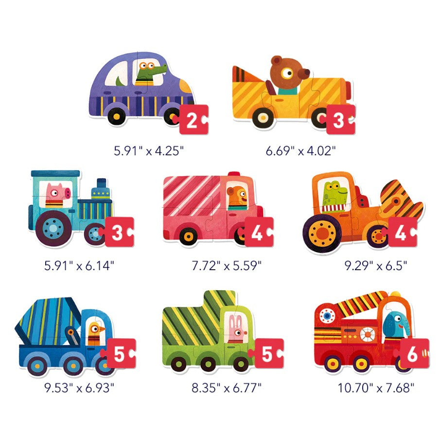 מארז פאזלים: LEVEL UP 1 מכוניות MIDEER - דוארט | DoArt