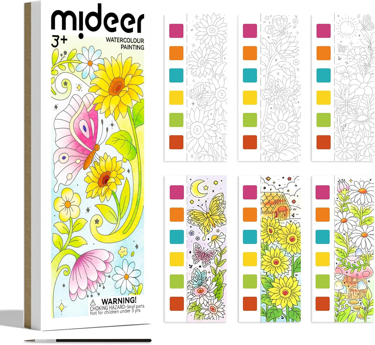 חוברת כרטיסיות צבעי מים - פרחים ופרפרים MIDEER - דוארט | DoArt