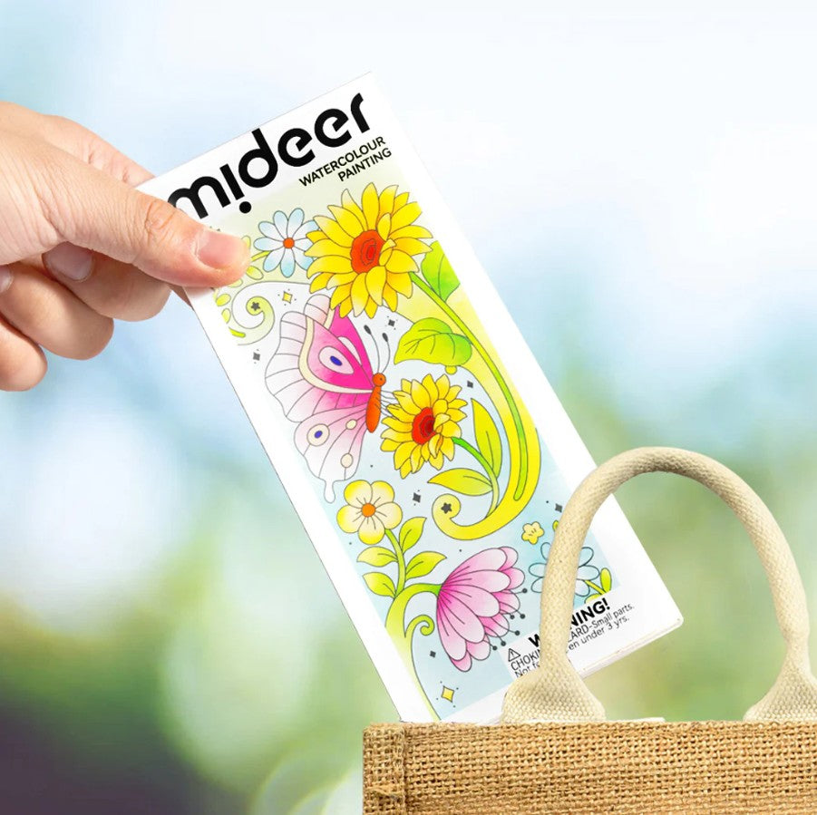 חוברת כרטיסיות צבעי מים - פרחים ופרפרים MIDEER - דוארט | DoArt